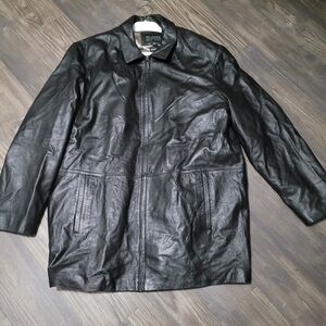 Wilsons Leather Black Trench Coat